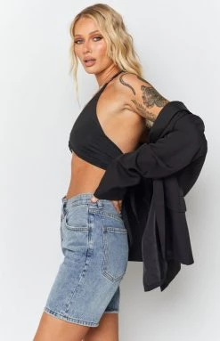 Beginning Boutique Tops Danica Halter Top Black