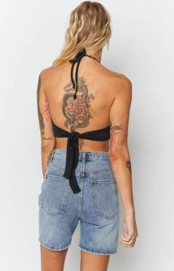 Beginning Boutique Tops Danica Halter Top Black