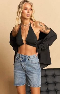 Beginning Boutique Tops Danica Halter Top Black