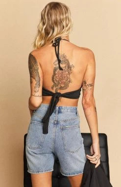 Beginning Boutique Tops Danica Halter Top Black