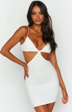 BB Exclusive Danielle White Cut Out Mini Dress