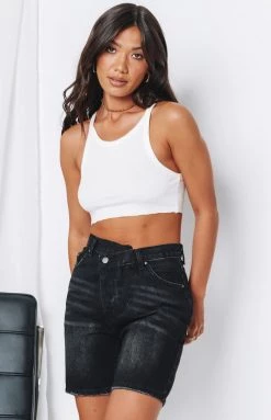 Beginning Boutique Bottoms Darcy Denim Shorts Black