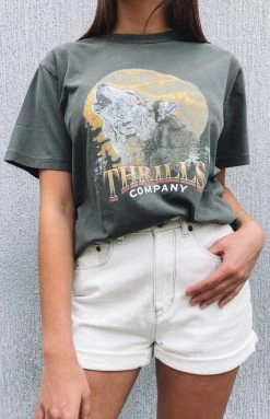 Thrills Howling Moon Merch Tee Merch Black Tops