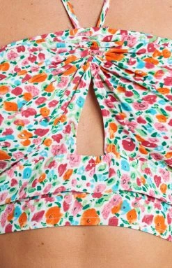 Beginning Boutique Davis Multi Floral Halter Top