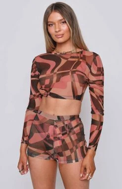 BB Exclusive Day For It Festival Mesh Top Brown Tops 10 BB Exclusive Day For It Festival Mesh Top Brown Tops