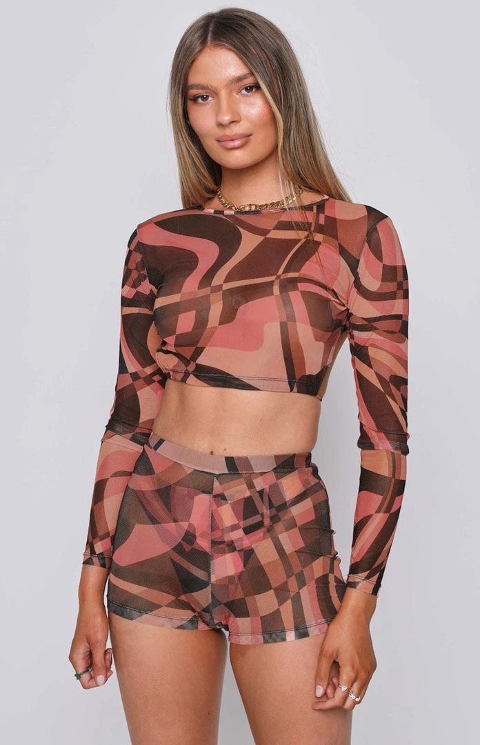 BB Exclusive Day For It Festival Mesh Top Brown Tops 3 BB Exclusive Day For It Festival Mesh Top Brown Tops