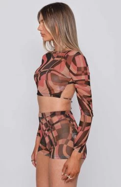 BB Exclusive Day For It Festival Mesh Top Brown Tops 11 BB Exclusive Day For It Festival Mesh Top Brown Tops