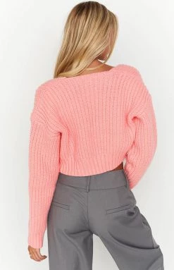 BB Exclusive Debbie Pink Chunky Knit Cardigan 12 BB Exclusive Debbie Pink Chunky Knit Cardigan