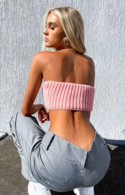 BB Exclusive Debbie Pink Knit Bandeau New