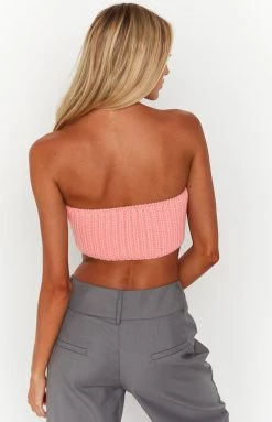 BB Exclusive Debbie Pink Knit Bandeau New