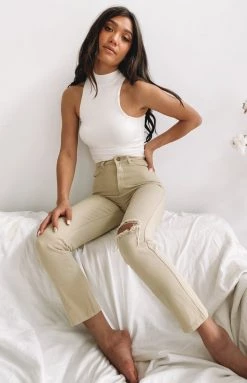 BB Exclusive Della Jeans Beige Bottoms