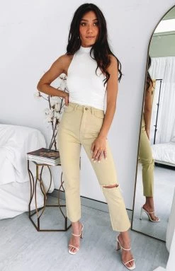 BB Exclusive Della Jeans Beige Bottoms