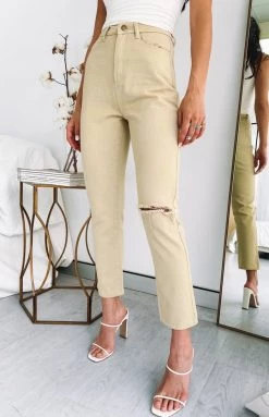 BB Exclusive Della Jeans Beige Bottoms
