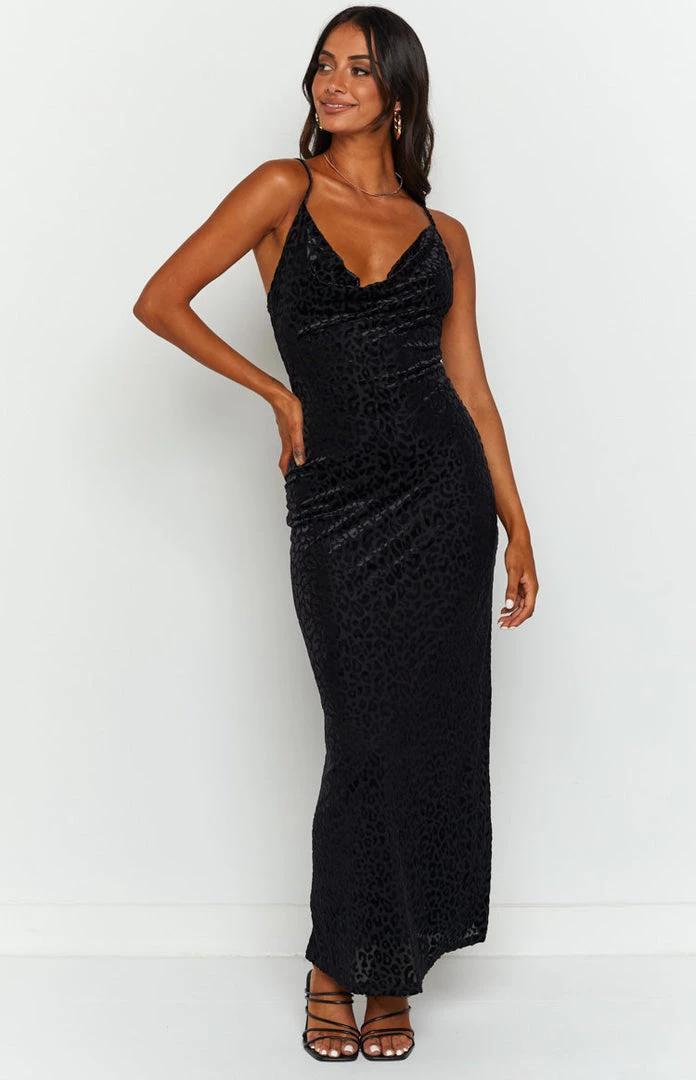 BB Exclusive Devore Black Print Slip Maxi Dress 3 BB Exclusive Devore Black Print Slip Maxi Dress