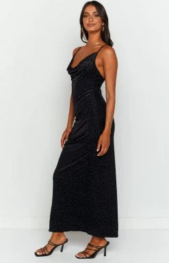 BB Exclusive Devore Black Print Slip Maxi Dress 10 BB Exclusive Devore Black Print Slip Maxi Dress