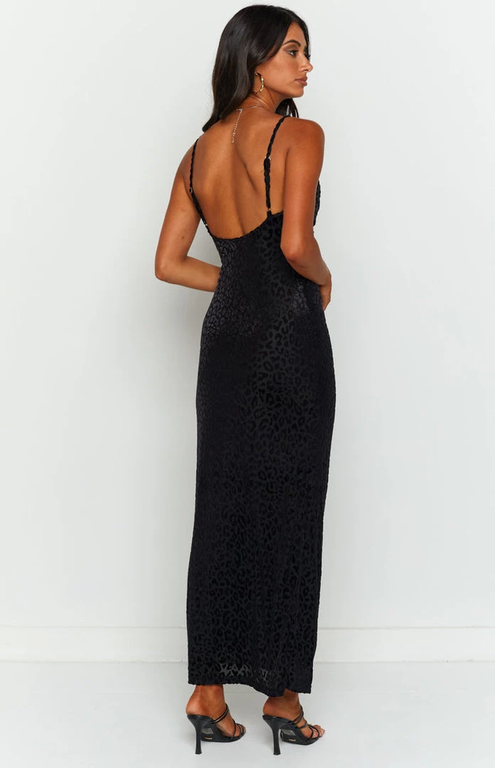 BB Exclusive Devore Black Print Slip Maxi Dress 5 BB Exclusive Devore Black Print Slip Maxi Dress