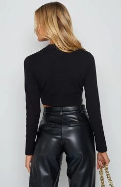 Beginning Boutique Outerwear Dezzie Knit Black