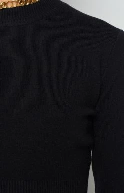 Beginning Boutique Outerwear Dezzie Knit Black