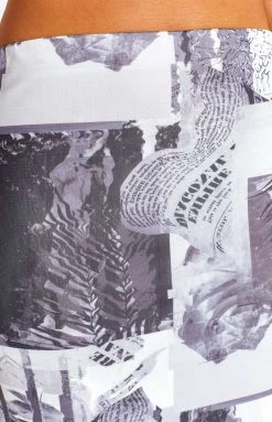 BB Exclusive Dianna Mono Print Mesh Midi Skirt Bottoms