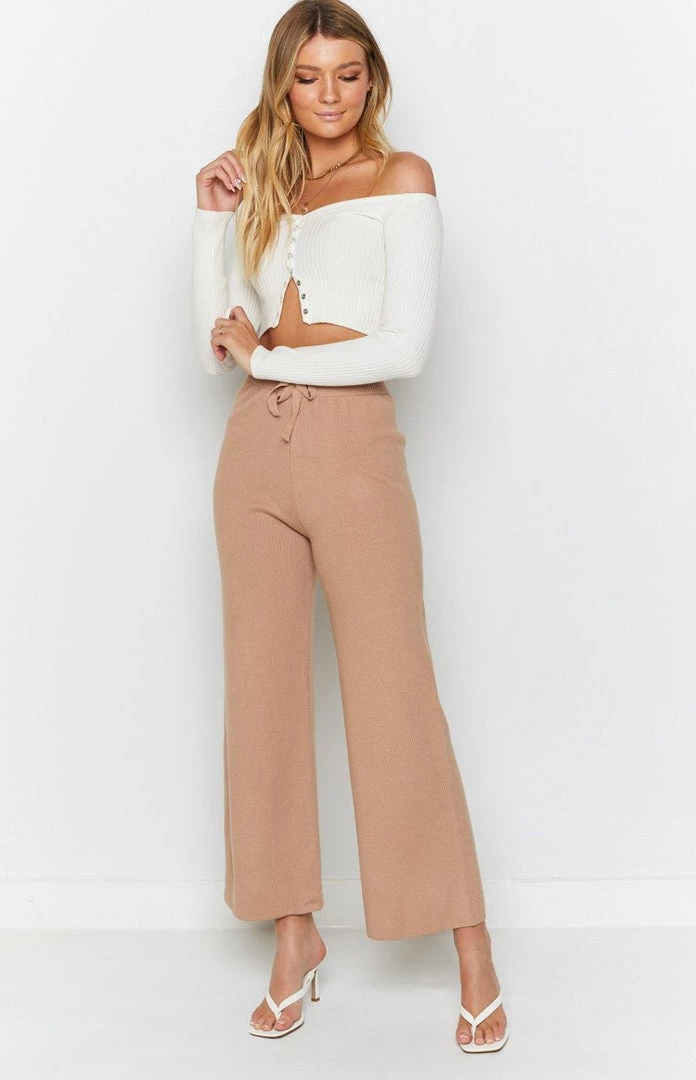 Beginning Boutique Diaz Knitted Pants Mocha Bottoms 4 Beginning Boutique Diaz Knitted Pants Mocha Bottoms