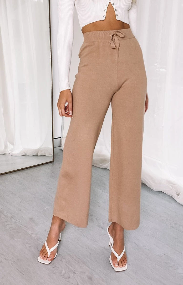 Beginning Boutique Diaz Knitted Pants Mocha Bottoms 1 Beginning Boutique Diaz Knitted Pants Mocha Bottoms