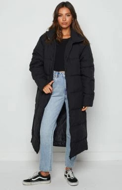BBX Outerwear Distant Black Longline Puffer Jacket