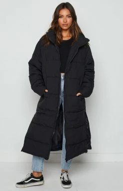 BBX Outerwear Distant Black Longline Puffer Jacket