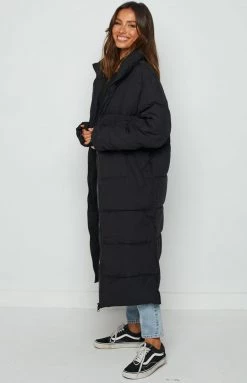 BBX Outerwear Distant Black Longline Puffer Jacket
