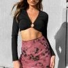 Beginning Boutique Divergent Printed Mini Skirt Pink Bottoms