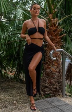 BB Exclusive Dixie Black Maxi Skirt