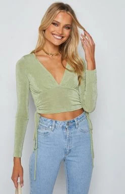 Beginning Boutique Dora Lime Ruched Top Tops 13 Beginning Boutique Dora Lime Ruched Top Tops