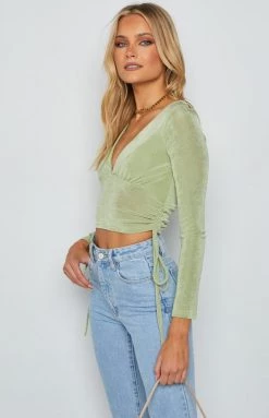 Beginning Boutique Dora Lime Ruched Top Tops 14 Beginning Boutique Dora Lime Ruched Top Tops