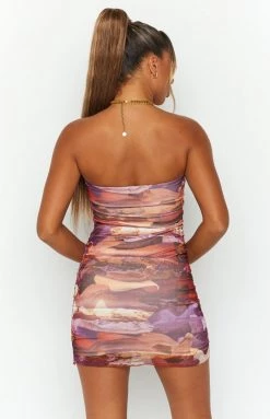 Beginning Boutique Drayla Brown Printed Mini Dress