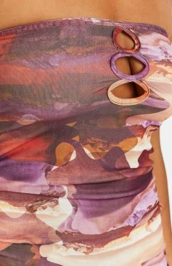 Beginning Boutique Drayla Brown Printed Mini Dress