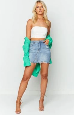 Beginning Boutique Bottoms Dustee Blue Denim Mini Skirt