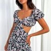 Beginning Boutique Dresses Dustyn Black Floral Mini Dress