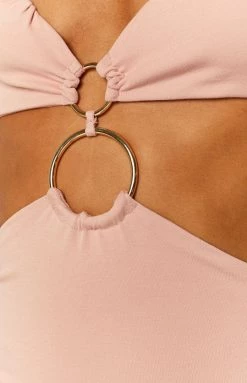 BB Exclusive Earthling Beige Maxi Halter Dress