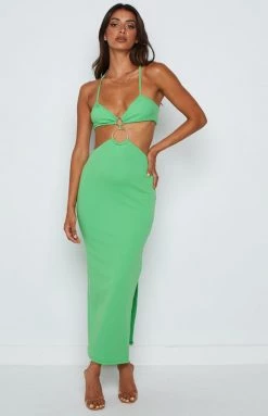 BB Exclusive Dresses Earthling Green Maxi Halter Dress