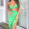 BB Exclusive Dresses Earthling Green Maxi Halter Dress