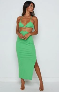 BB Exclusive Dresses Earthling Green Maxi Halter Dress