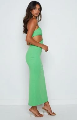 BB Exclusive Dresses Earthling Green Maxi Halter Dress