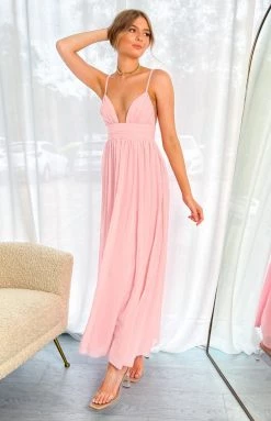 BB Exclusive Dresses Ebony Pink Maxi Dress