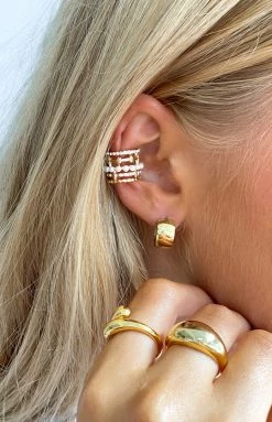 Eclat Galaxy CZ Ear Cuff Gold Accessories