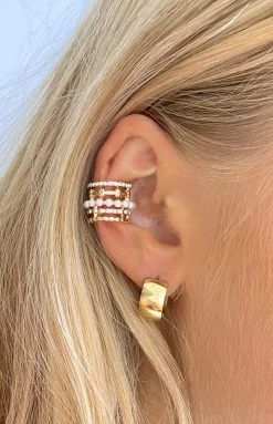 Eclat Galaxy CZ Ear Cuff Gold Accessories