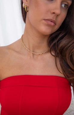 Eclat Alannah Link Chain Necklace Gold Accessories