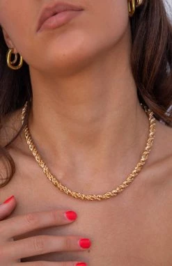 Eclat Alexandria Twist Chain Necklace Gold