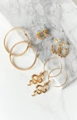 Accessories Eclat Ashley Earrings 4 Pack Gold