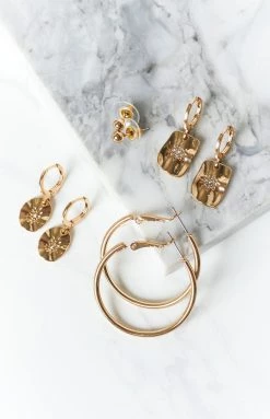 Accessories Eclat Cynthia Earrings 4 Pack Gold