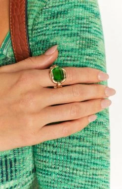 Accessories Eclat Emperor Gold Ring Green 7 Accessories Eclat Emperor Gold Ring Green
