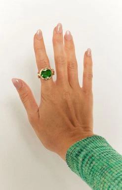 Accessories Eclat Emperor Gold Ring Green